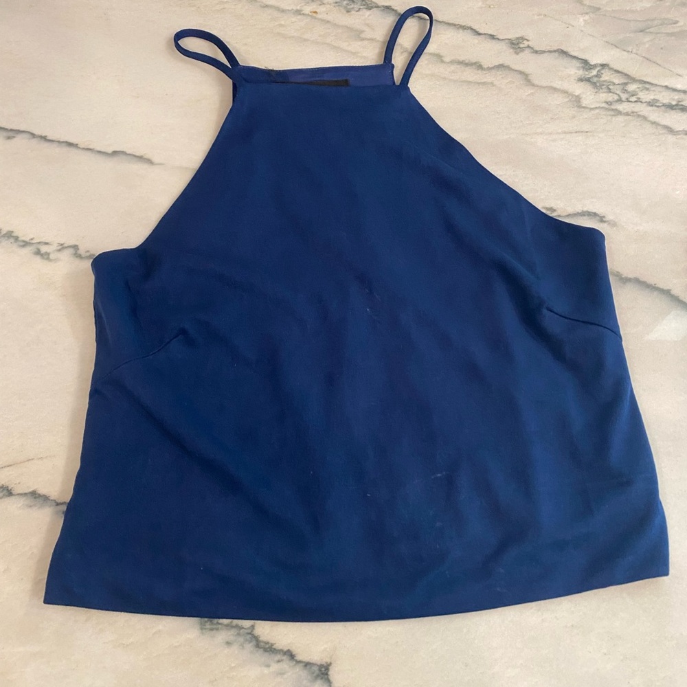Oliviaceous Navy velvet top, size:s